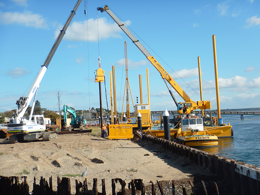Contractors at Fishermans Wharf revitalisation project